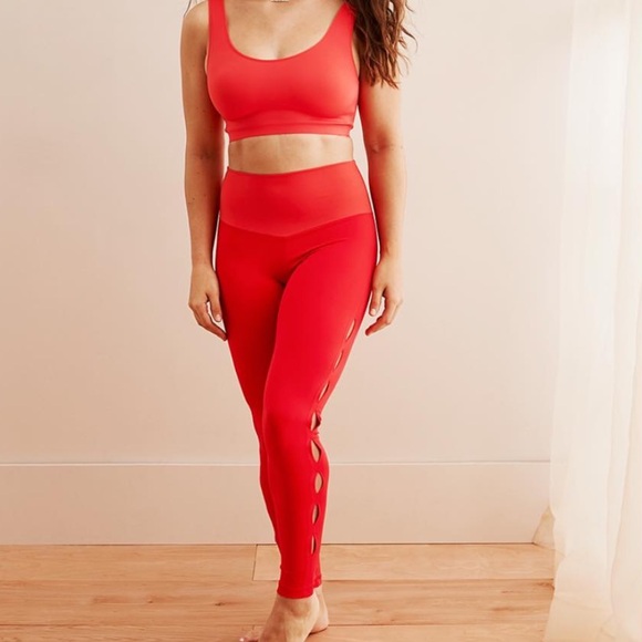 aerie Pants - Aerie x Aly Raisman Red Leggings High-Waisted